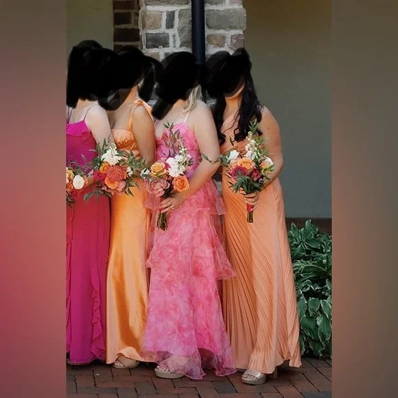 Hello Molly One-Shoulder Peach / Orange Bridesmaid Dress - Picture 5 of 8
